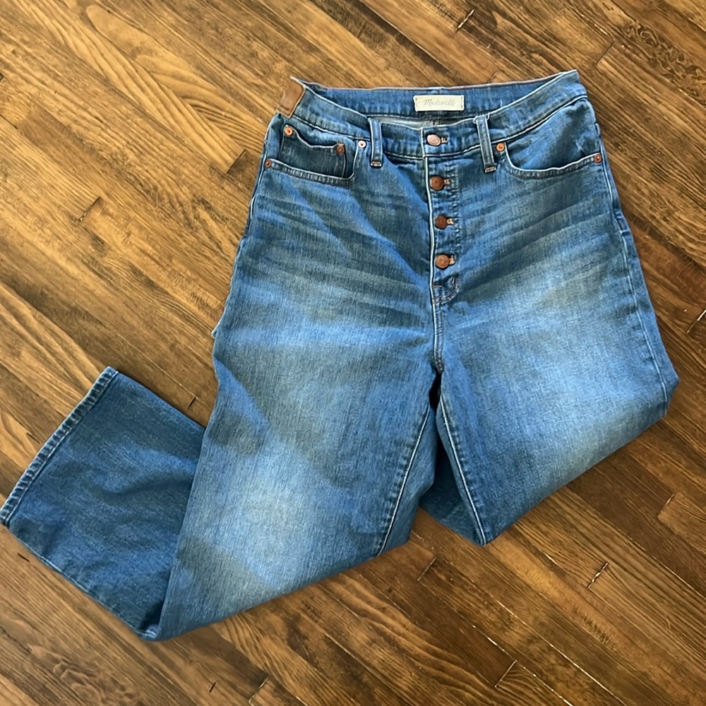 Madewell women’s Slim Wide-Leg Crop Jeans Sz 30